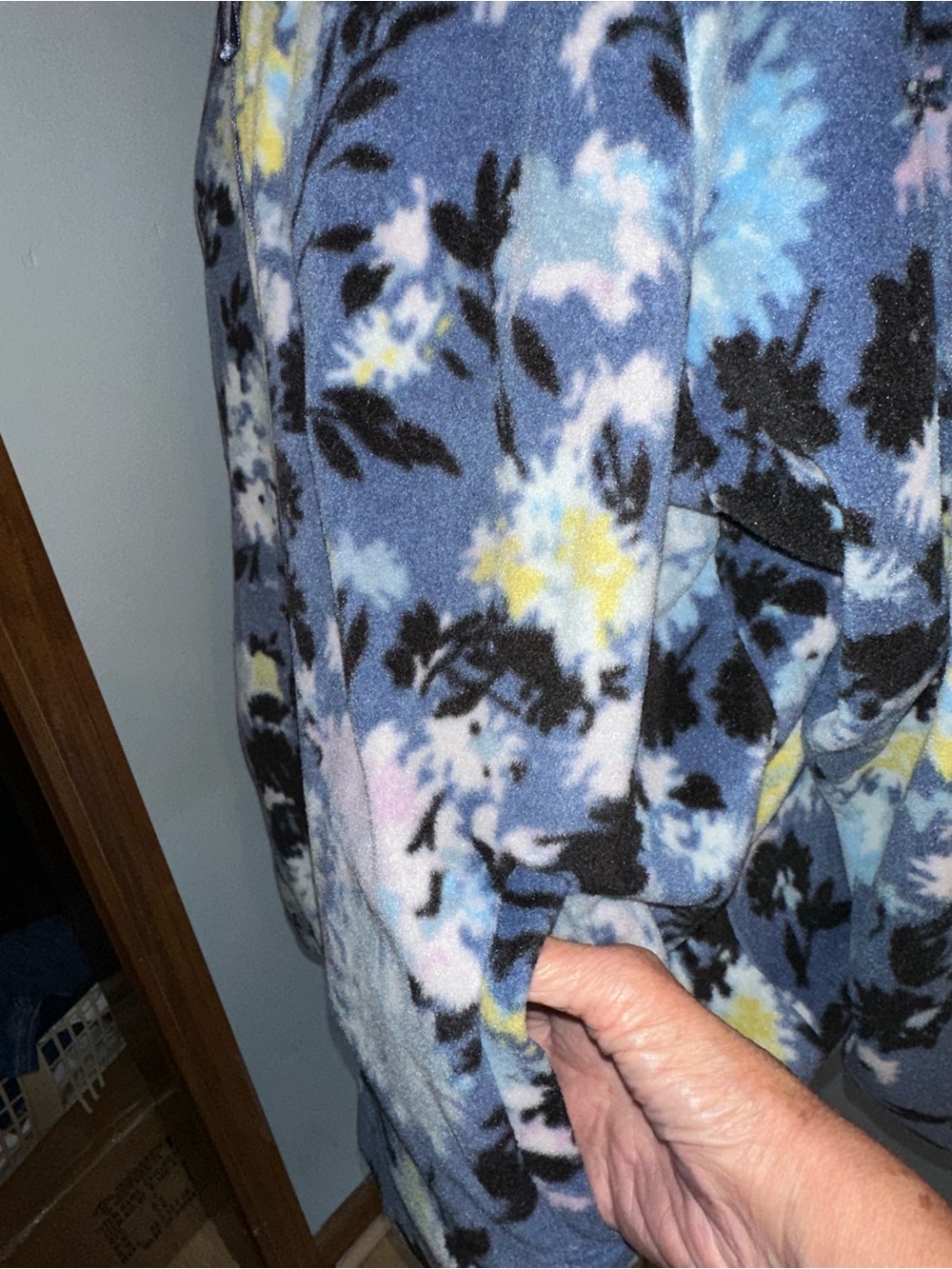 Vera Bradley Navy, Pink & White Floral Fleece Jacket - Picture 2 of 4